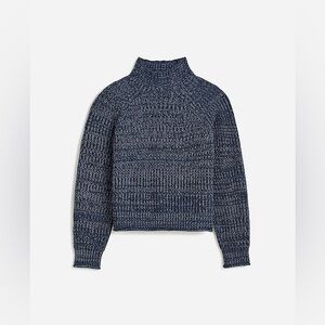 Madewell  Marled Cotton Mockneck Sweater in blue size medium